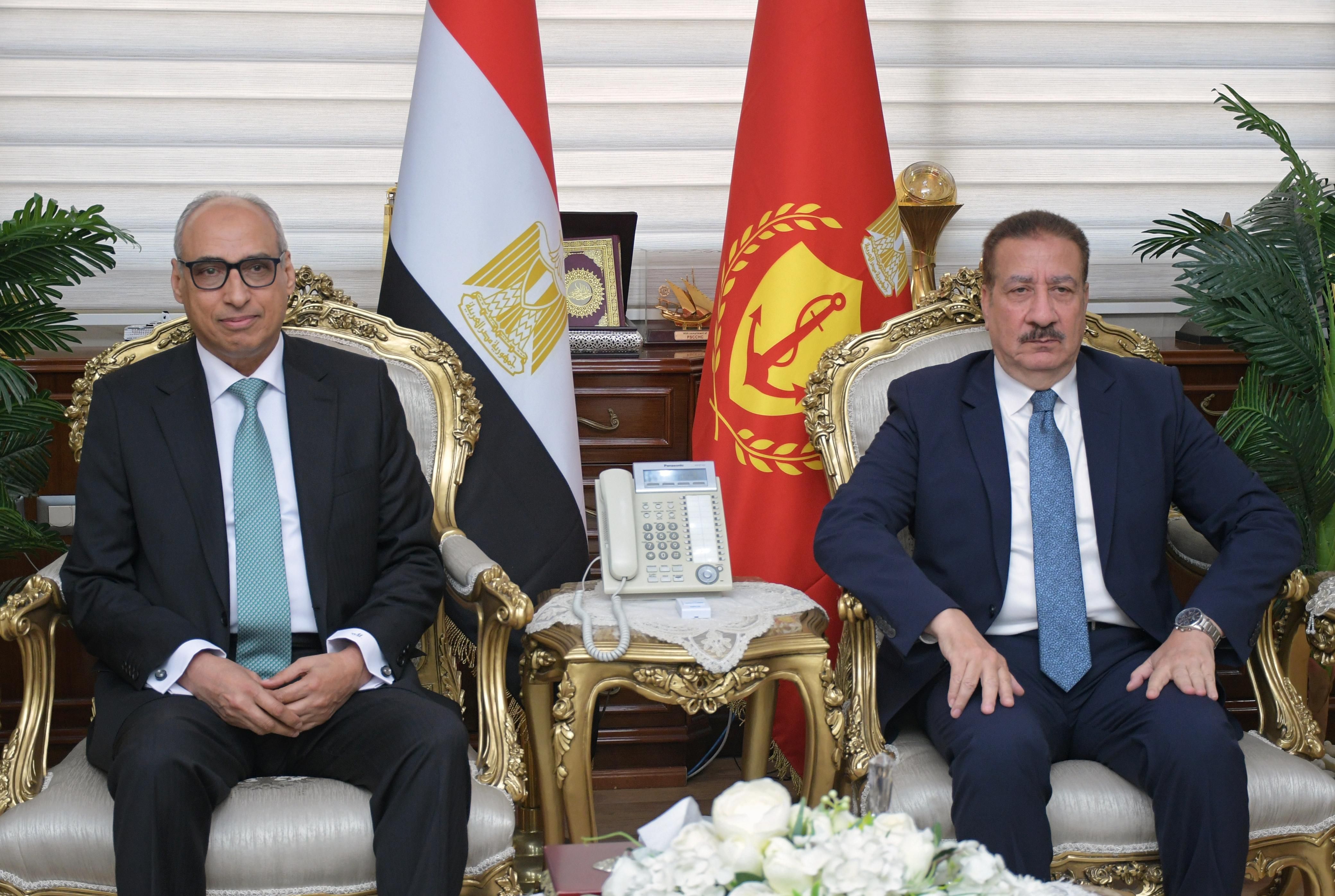 محافظ بورسعيد خلال استقبال رئيس مجلس الدولة
