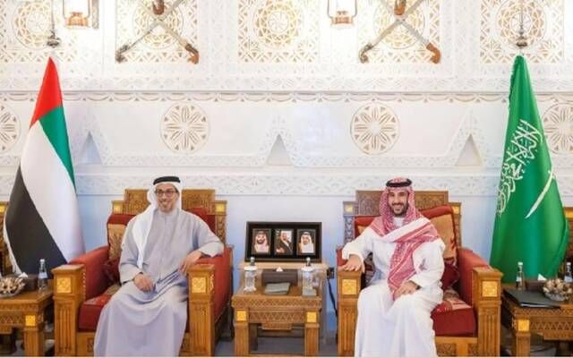وزير الدفاع السعودي يلتقي منصور بن زايد في الرياض ويبحثان التعاون المشترك