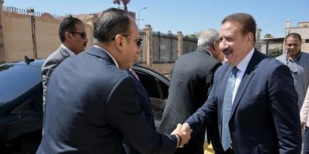 محافظ بورسعيد ورئيس مجلس الدولة يضعان حجر الأساس لإنشاء مبنى مجمع محاكم