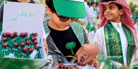 مدرسة عتبة بن مسعود الابتدائية بأملج تحتفي باليوم الوطني السعودي