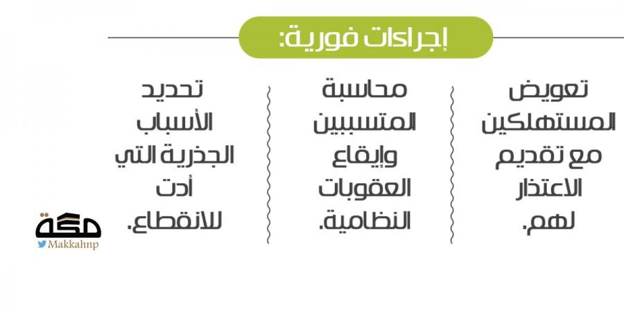 إجراءات عاجلة لعدم تكرار الانقطاع الكهربائي