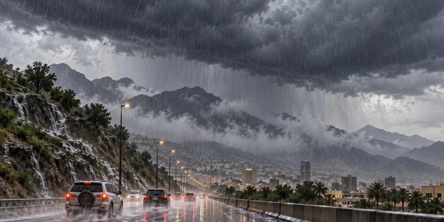 «الأرصاد»: أمطار رعدية غزيرة وسيول على 5 مناطق