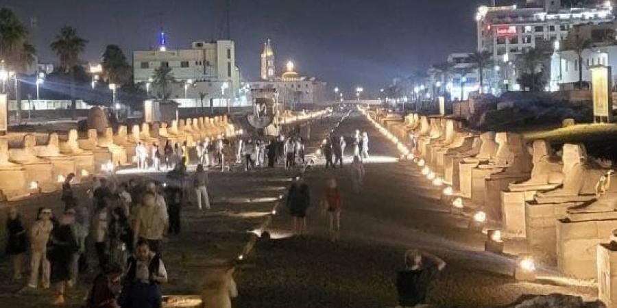 شاهد متعة سياح العالم خلال زيارتهم لمعبد الأقصر وطريق الكباش.. صور