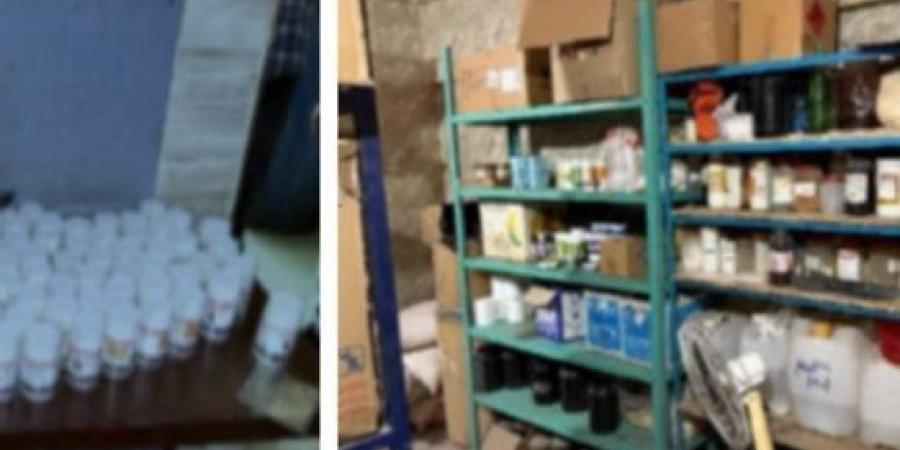 ضبط مصنع غير مرخص لإنتاج المستلزمات الطبية ومستحضرات التجميل بأكتوبر