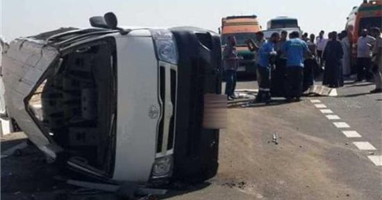 أسماء المصابين والمتوفين بحادث تصادم أعلى كوبري قها على الطريق الزراعي