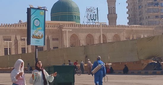 حملات نظافة وتعقيم صناديق القمامة بدسوق خلال احتفالات المولد الإبراهيمي