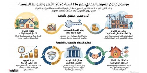 رسمياً.. صدور مرسوم بقانون بشأن التمويل العقاري لمستحقي الرعاية السكنية