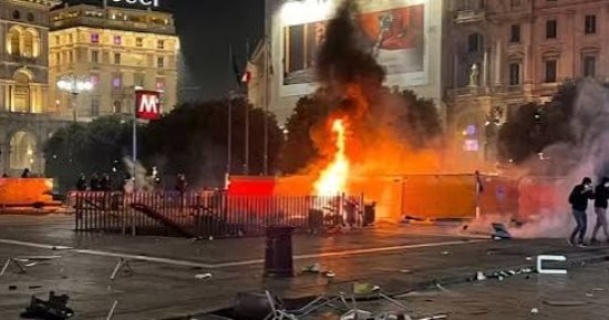 ميلانو تشتعل.. نهب المتاجر و200 معتفل فى الاحتجاجات الإيطالية (فيديو)