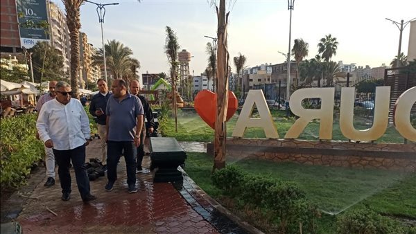 محافظ الدقهلية يتابع مستوى النظافة والصيانة بحديقة جزيرة الورد في المنصورة