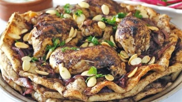 طريقة عمل المسخن الفلسطيني بالدجاج والبصل والسماق
