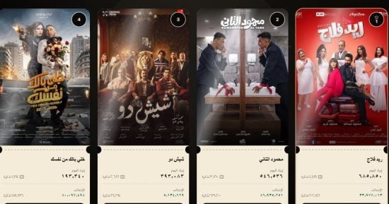 ريد فلاج ومحمود التاني وشيش دو يتصدرون شباك تذاكر إيرادات أمس
