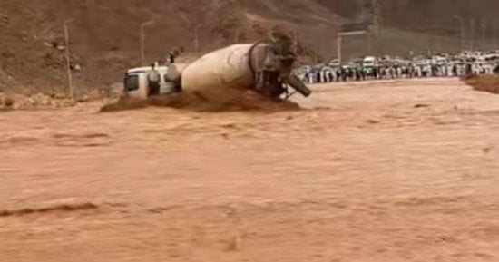 السيول تضرب وادى غزالة ووتير فى جنوب سيناء