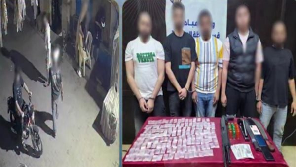 ضبط 5 عاطلين بالعمرانية بحوزتهم أسلحة نارية وهيروين بعد ظهورهم في فيديو بالشارع