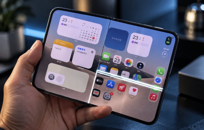 أزمة جديدة تلاحق آبل.. تشققات غامضة في شاشة iPhone Duo القابل للطي