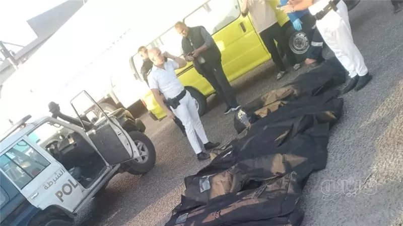 5 صور صادمة ترصد ضحايا حادث الطريق الأوسطي