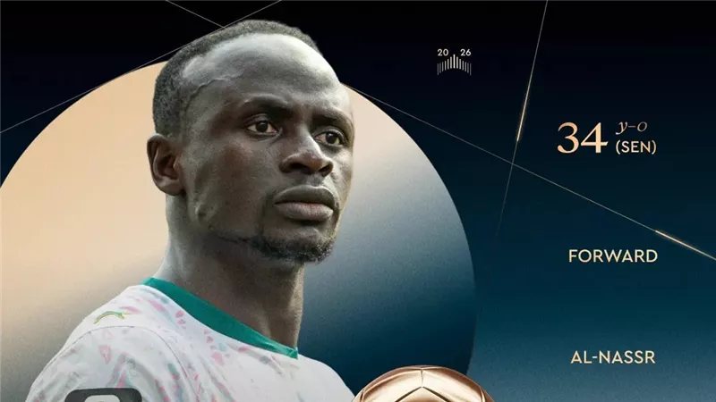 ساديو ماني في الترتيب 29 بسباق الكرة الذهبية 2026