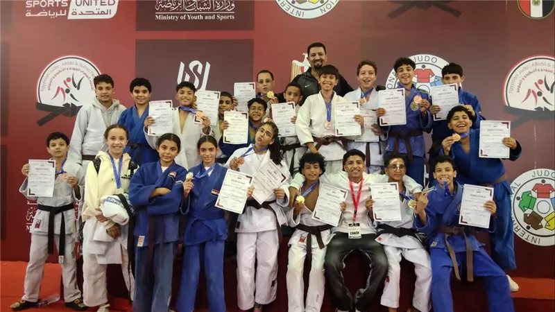 18 ميدالية تضع أبطال الدقهلية في صدارة بطولة الجمهورية للجودو