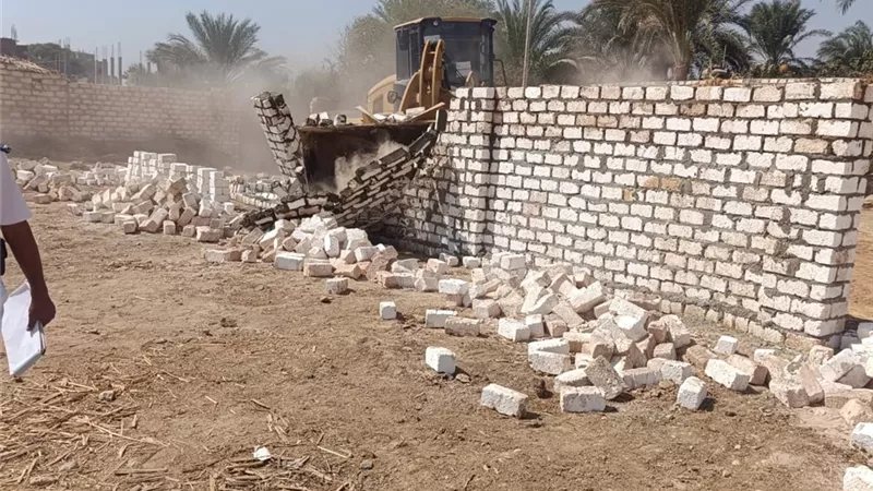 تنفيذ 21 حالة إزالة على أراضي أملاك دولة وزراعة بنجع حمادي وقوص (صور)