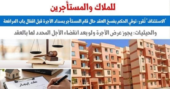إلغاء الحكم بفسخ العقد حال قام المستأجر بسداد الأجرة فى الاستئناف